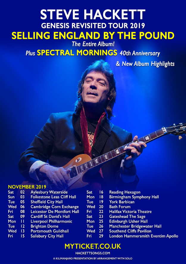 Steve Hackett - Genesis Revisited UK Tour Poster 2019
